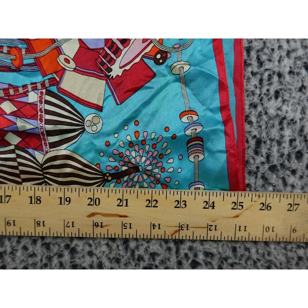 Unbranded Scarf Women 35x25‎ Turquoise Good Abstract Mechanical Print Art Decor